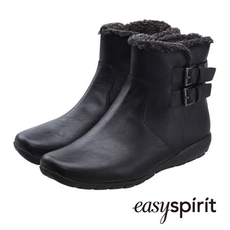 【好物推薦】gohappy快樂購Easy Spirit-- 冬日溫暖毛毛小方頭中筒靴--百搭黑開箱愛 買 美食 街