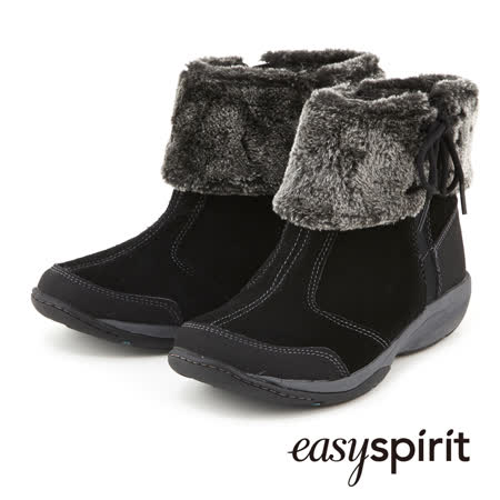 【勸敗】gohappy 線上快樂購Easy Spirit--溫暖毛海反折麂皮短靴--舒適黑評價如何大 遠 百 台中