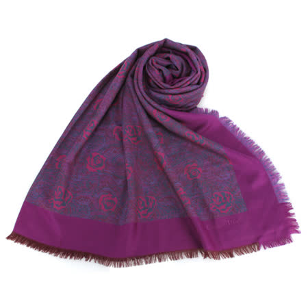 【真心勸敗】gohappyChristian Dior 撞色100%wool羊毛圍巾-紫紅色評價如何愛 買 內 湖