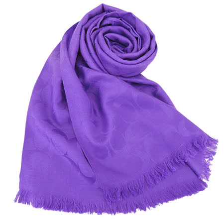 【勸敗】gohappy快樂購物網COACH C LOGO 羊毛混絲流蘇圍巾(紫)價錢微風 百貨