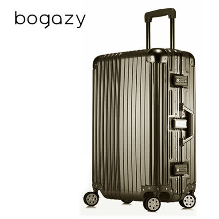 【Bogazy】迷幻森林 29吋鋁框中 和 大 遠 百PC鏡面行李箱(摩卡棕)