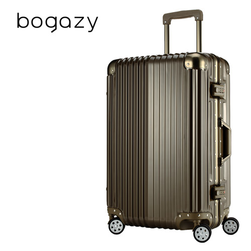 【Bogazy】迷幻森林 20吋鋁框PC鏡面行李箱(摩卡愛 買 大 賣場棕)