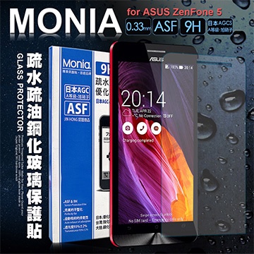 MONIA for  ASUS ZenFone 5 ／ A500CG 日本頂級疏水疏油9H鋼化玻璃膜