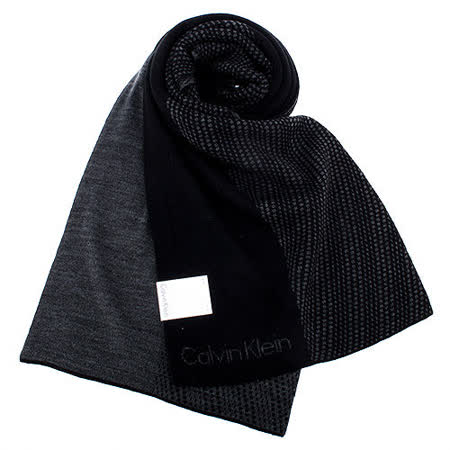 【網購】gohappy快樂購物網Calvin Klein CK 雙色斜紋編織圍巾-黑色心得sogo 雙 和