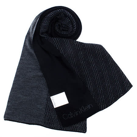 【私心大推】gohappy 線上快樂購Calvin Klein CK 雙色斜紋編織圍巾-深灰色好嗎愛買