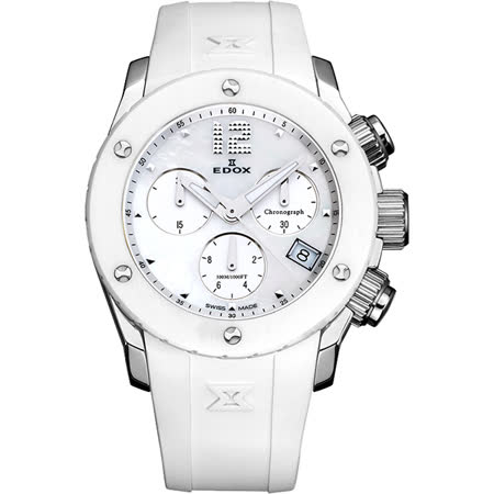 【網購】gohappy 線上快樂購EDOX Class-1 陶瓷珍珠貝計時腕錶-白/38mm E10403.3B.NAIN好用嗎sogo 永和 店