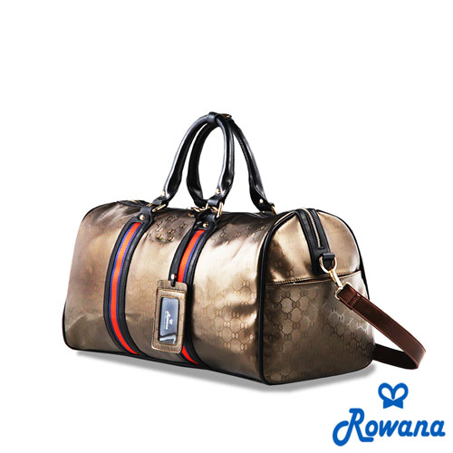 Rowana 經典織帶休閒旅行袋 (咖遠東 百貨 成功 店啡金)