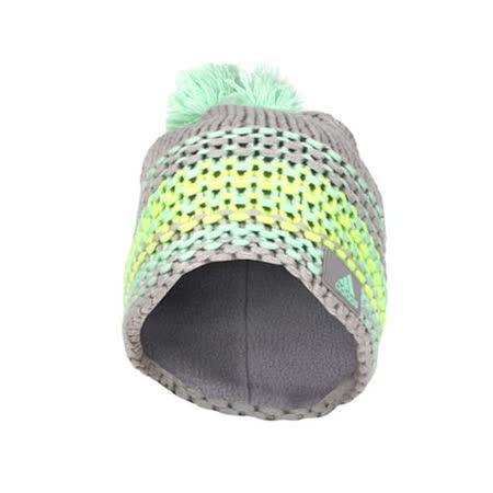 (女) ADIDA板橋 百貨S 針織帽-毛帽 休閒 毛線帽 保暖 淺灰淺綠螢光黃 F