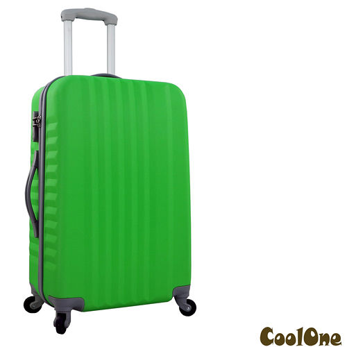 Co台灣 sogoolOne 晶彩亮點直條紋24吋旅行箱(綠色)