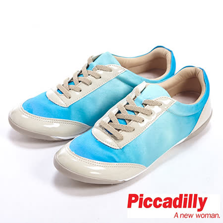 【真心勸敗】gohappy線上購物Piccadilly(女)舒適亮面漸層色綁帶休閒鞋-藍評價怎樣雙 和 百貨
