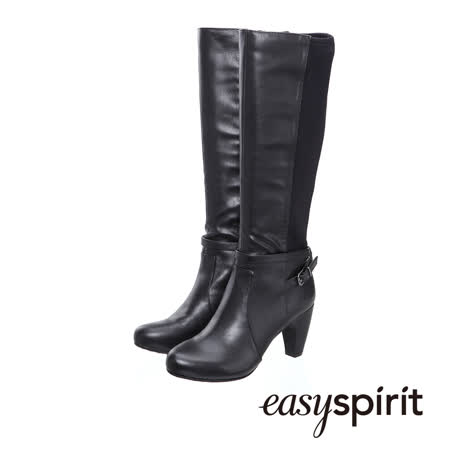 【好物分享】gohappy 線上快樂購Easy Spirit  拼接設計金屬釦粗高跟長靴--經典黑價錢愛 買 吉安 高雄
