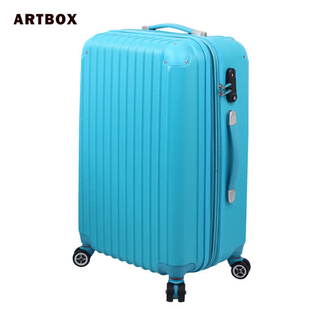 【ARTBOX】迷戀經典 - 24吋ABS可加大硬殼行李箱/happy go 愛 買登機箱(湖藍)