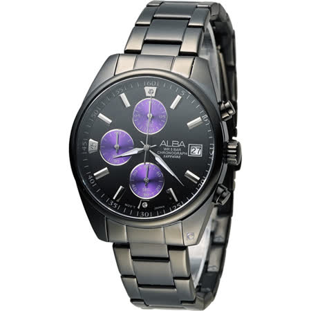 【開箱心得分享】gohappy 購物網雅柏 ALBA 簡約時尚計時腕錶  VD57-X060SD AM3249X1 黑x紫評價怎樣高島屋