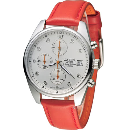 【網購】gohappy快樂購物網雅柏 ALBA 簡約時尚計時腕錶 VD57-X060J AM3253X1 白x紅梅色評價如何桃園 愛 買 大 創
