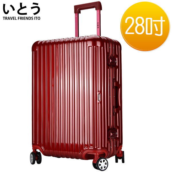 【正品Ito 日本伊藤潮牌】28吋 PC 鏡面鋁框硬殼行李箱 2199系列-紅色 【正品Ito 日本伊藤潮牌】28吋 PC 鏡面鋁框硬殼行李箱 2199系列-紅色