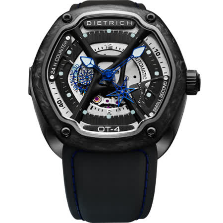 【真心勸敗】gohappyDIETRICH OT系列 生化機械碳纖維鏤空腕錶-黑x藍指針/46mm OT-4評價怎樣遠東 百