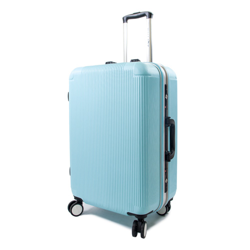 【WALLABY】24吋直條紋ABS鋁框行李箱大 遠 百 遠東 百貨/高光藍(HTX-1503-24BL)