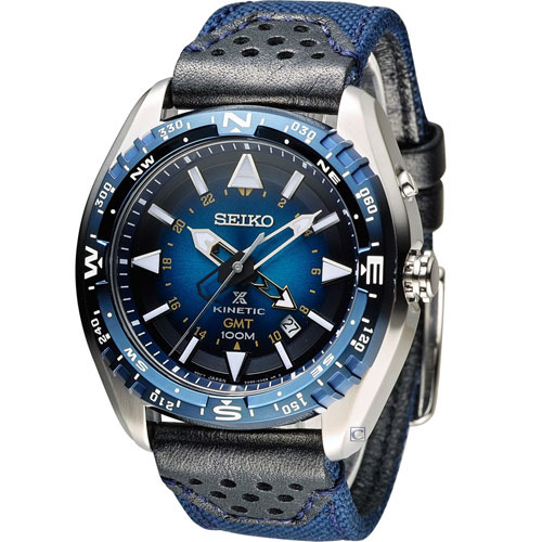 SEIKO PROSPEX GMT 兩地時間人動電能腕錶 5M85-0AE0B SUN059P1 藍 SEIKO PROSPEX GMT 兩地時間人動電能腕錶 5M85-0AE0B SUN059P1 藍