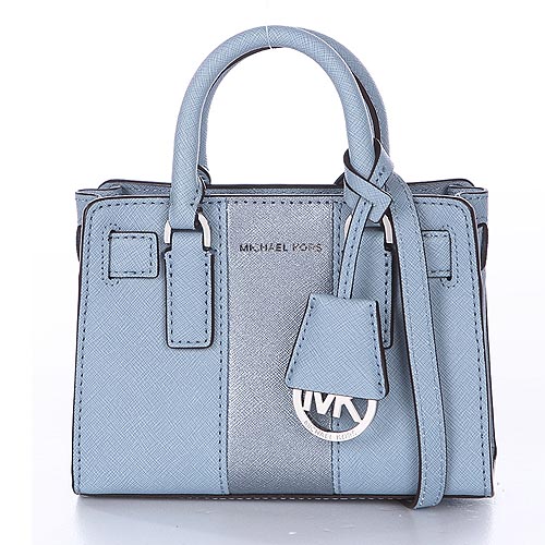 MICHAEL KORS Dillon 撞色防刮迷你手提/斜背包(銀水藍) MICHAEL KORS Dillon 撞色防刮迷你手提/斜背包(銀水藍)