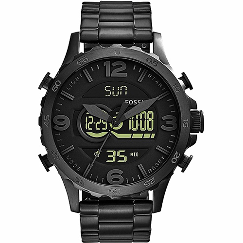 FOSSIL Nate 世紀戰神雙顯計時腕錶-黑/50mm JR1507 FOSSIL Nate 世紀戰神雙顯計時腕錶-黑/50mm JR1507