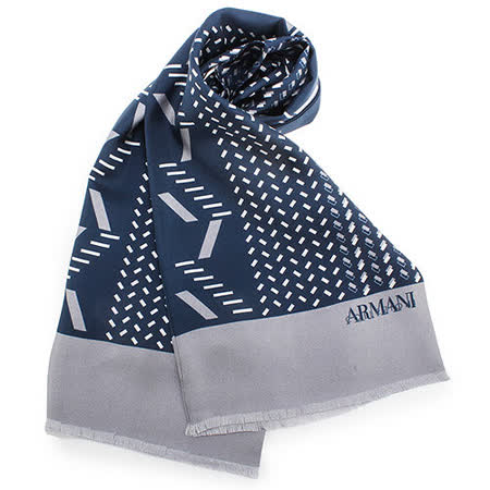 【好物分享】gohappy快樂購物網ARMANI COLLEZIONI 時尚斜紋絲綢圍巾-藍色評價好嗎大 遠 百 高雄