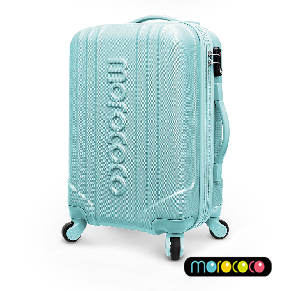 MOROCOCO繽紛卡邦-20吋超輕量ABS防刮霧面加大拉鍊行李箱(雙 和 百貨淺綠)