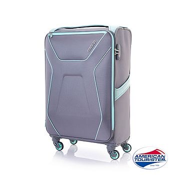 AT美國旅遠東 購物 中心行者 26 吋 AIR SHIELD 極輕量可擴充2.4 kg 軟殼布面行李箱(淺灰色)