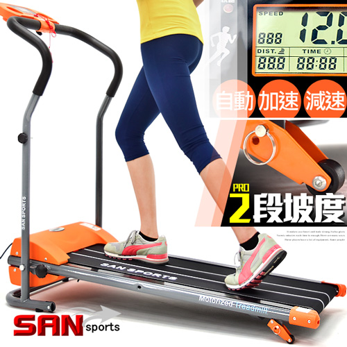 【SAN SPORTS 山司伯特】飆蜂電動跑步機C082-168A時速12就是 愛 買公里+雙坡度+避震墊)電跑美腿機.運動健身器材