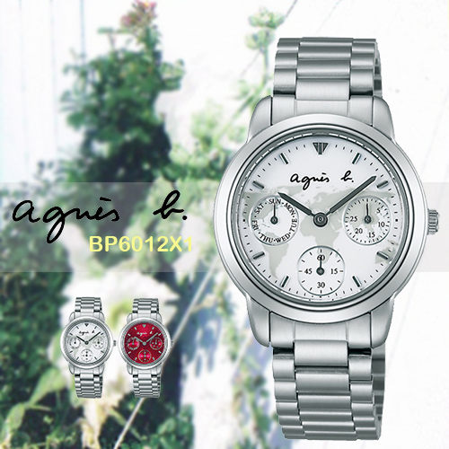 agnes b. 環遊世界地圖日曆女用腕錶-白x銀/32mm/VD75-KP90H(BP6012X1) agnes b. 環遊世界地圖日曆女用腕錶-白x銀/32mm/VD75-KP90H(BP6012X1)