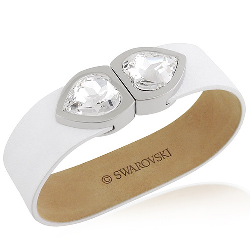 SWAROVSKI 皮革Heart USB手鏈/手環-白色【8G】 SWAROVSKI 皮革Heart USB手鏈/手環-白色【8G】