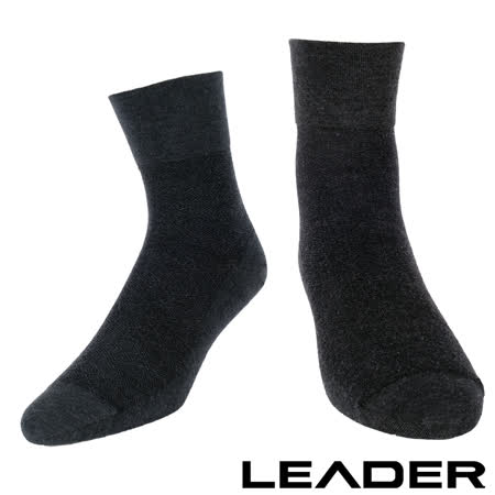 【LEADER】除臭去味 紳士素面短筒寬口襪 (深遠 百 活動灰)