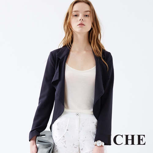 ICHE 衣哲 垂墜翻領開襟外套 兩色 ICHE 衣哲 垂墜翻領開襟外套 兩色