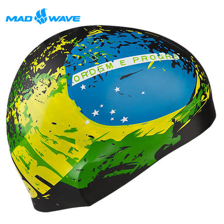 俄羅永和 太平洋 sogo斯MADWAVE成人矽膠泳帽 BRAZIL贈送Barracuda醫療耳塞