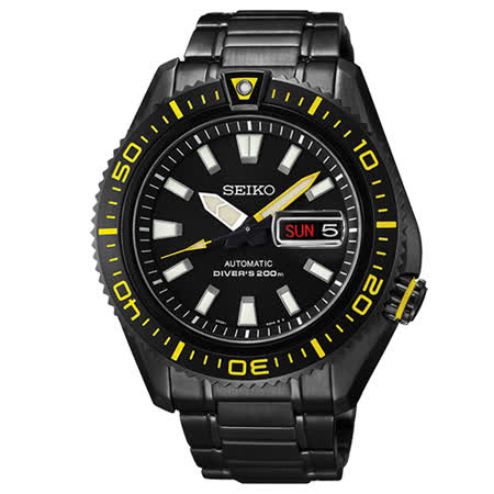 【好物分享】gohappy線上購物SEIKO Mechanical 海神波塞頓兩百米潛水機械腕錶(IP黑/42mm) 4R36-02Z0SD 國際碼：SRP499J1價格愛 買 聯名 卡