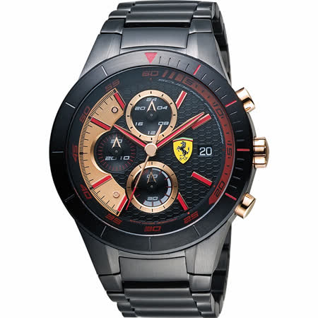 【好物推薦】gohappyScuderia Ferrari 法拉利 RedRev Evo 計時手錶-黑/46mm 0830305價格威 秀 遠 百