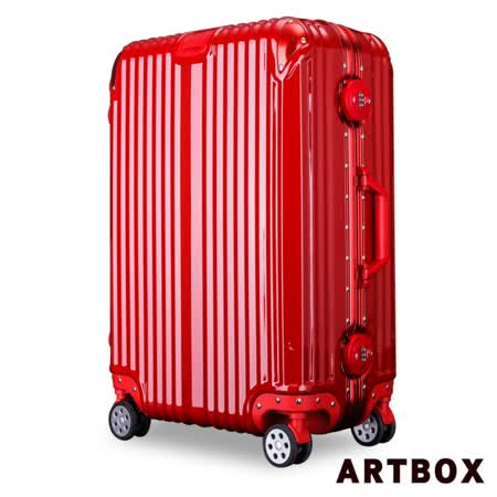 【ARTBOX】沐月行者 - 20吋 愛 買 營業 時間 台中PC鏡面鋁框行李箱(紅)