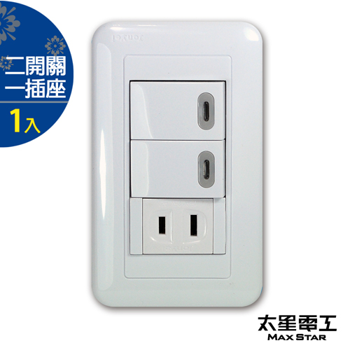 【太星電工】大面板-雙開關/單插座組 A136D. 【太星電工】大面板-雙開關/單插座組 A136D.