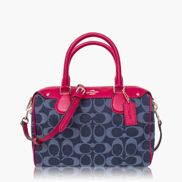 COACH 多種背法 單寧布 / 肩背 / 斜背兩用包(小款)_藍紅 COACH 多種背法 單寧布 / 肩背 / 斜背兩用包(小款)_藍紅