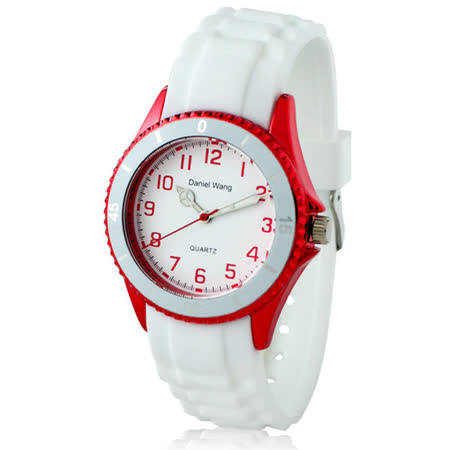 【勸敗】gohappy【Daniel Wang】炫光雙圈矽膠中性白色腕錶-草莓紅評價好嗎快樂 購物 網站