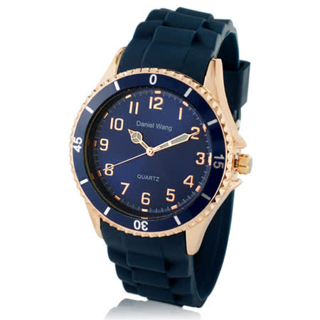 【網購】gohappy線上購物【Daniel Wang】霸氣雙圈大錶面中性藍色矽膠腕錶-鑽石藍評價好嗎s0go 百貨