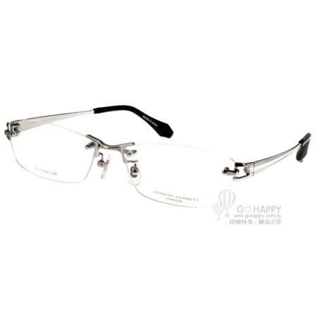 【私心大推】gohappy線上購物KATHARINE HAMNETT光學眼鏡 經典別緻無框款(銀-黑) #KH9129 C01效果如何快樂 購 聯合 集 點 卡