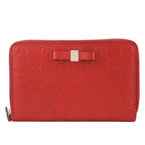 GUCCI Guccissima 蝴蝶結拉鍊對開中夾(紅) GUCCI Guccissima 蝴蝶結拉鍊對開中夾(紅)