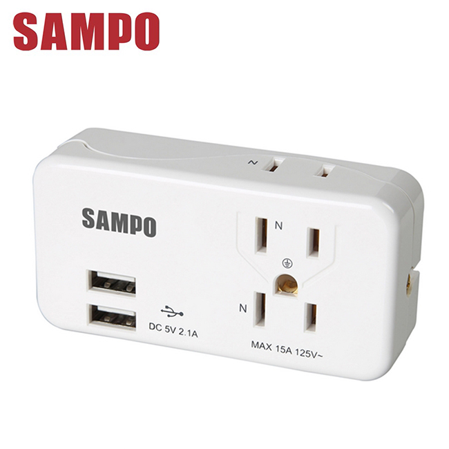 【SAMPO聲寶】3座2+3孔雙USB擴充座(EP-UA3BU2)