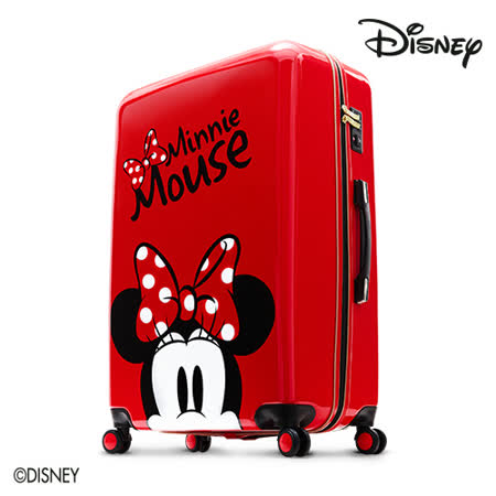 【Disney】米奇奇幻旅程24吋拉大葉 高島屋 百貨 公司鍊行李箱-俏皮紅
