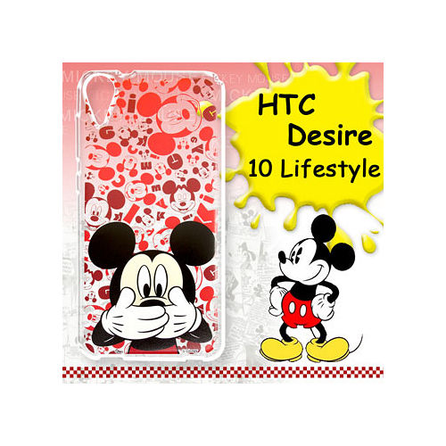 迪士尼授權正版 HTC Desire 825 ／ D825u 大頭背景系列透明軟式手機殼(摀嘴米奇)