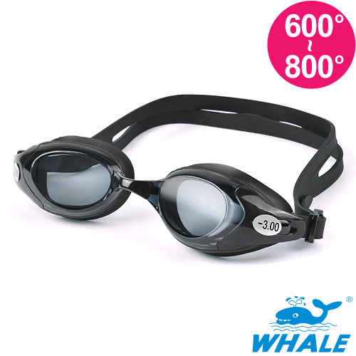 TRANSTAR 度數泳鏡WHALE系-抗UV塑鋼鏡片-防霧純矽膠遠 傳 快樂 購(600-800度)