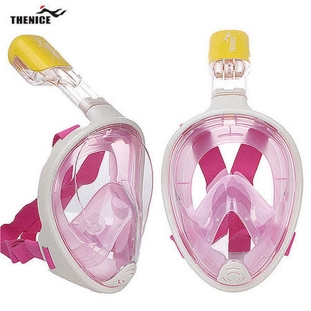 【THENICE 】全罩式台中 大 遠浮潛呼吸面罩 三寶進化版 傑聯總代理公司貨 粉色