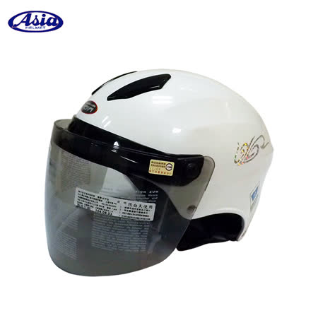 愛 買 聯名 卡ASIA A609 螺絲款式 摩登安全帽 珍珠白