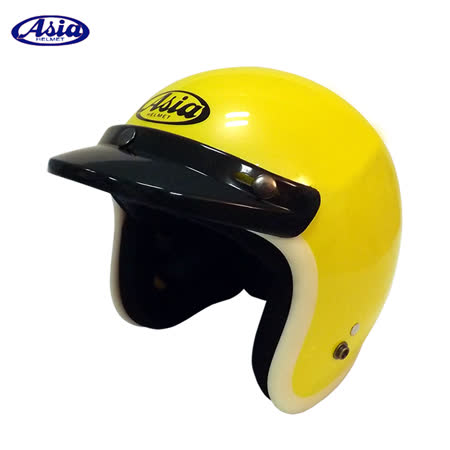 ASIA A706 精裝素色寬條安全帽 珍珠大家 買 購物 網黃/白