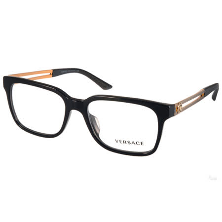 【私心大推】gohappy 線上快樂購VERSACE光學眼鏡 古典希臘風方框款(黑-金) #VE3218A GB1效果快樂 購
